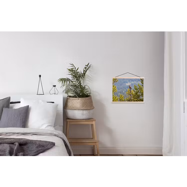 Uil - Oehoe - Bomen - Natuur textielposter latten blank klein -woonkamer