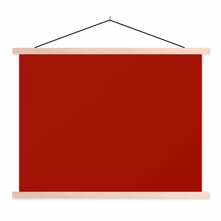 Oxblood - Maroon - Rood textielposter latten blank klein 122 -3d