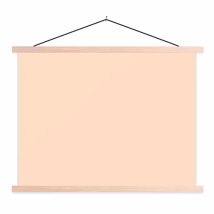Pale - Peach - Nude textielposter latten blank klein 122 -3d
