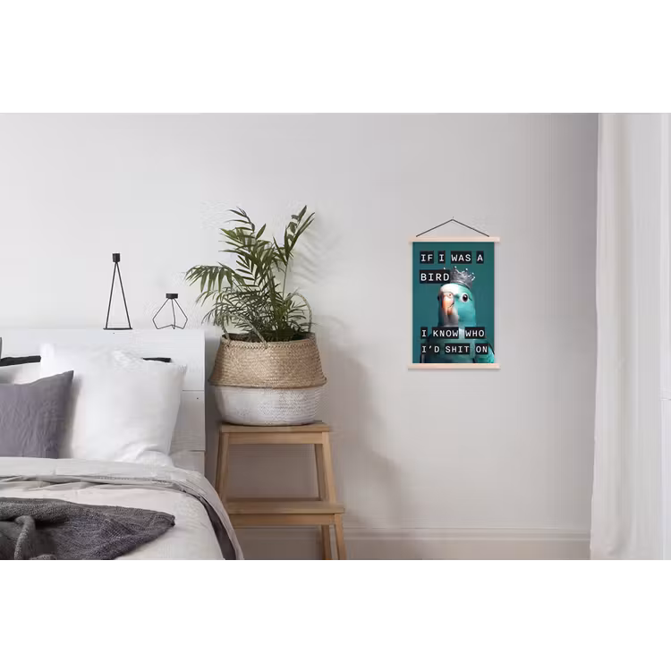 Parkiet - Turquoise - Quotes - Decoratie textielposter latten blank klein -woonkamer