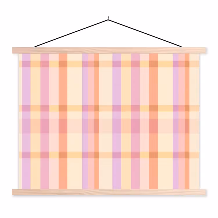 Pastel - uitpatroon - Geometrisch textielposter latten blank klein 122 -3d