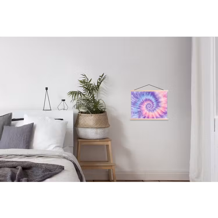 Pasteltinten - Paars - Spiraal - Marmer textielposter latten blank klein -woonkamer