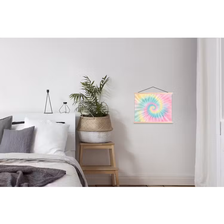 Pasteltinten - Tie dye - Roze textielposter latten blank klein -woonkamer