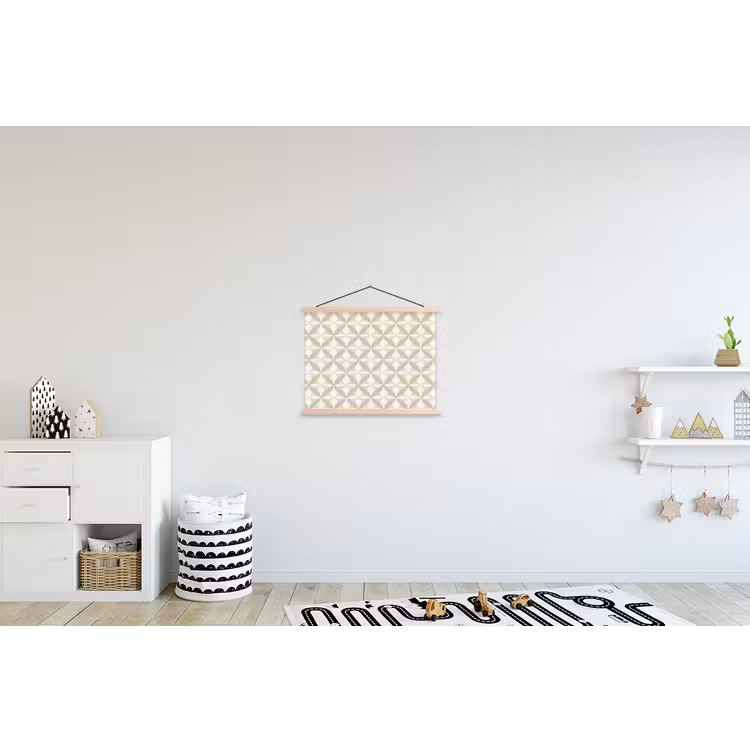 Patroon - Klassiek - Beige textielposter latten blank klein 122 -kinderkamer