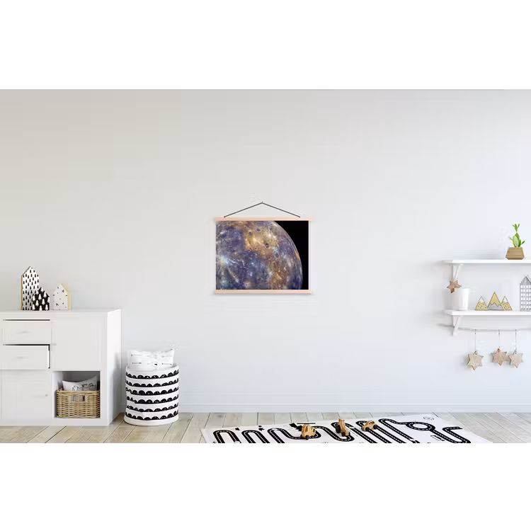 Hanging Poster - Planet - Craters - Space - Planeet - Kraters - Ruimte textielposter latten blank klein
