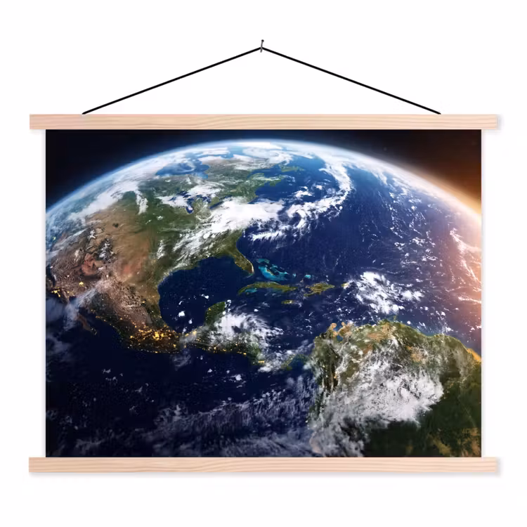 Hanging Poster - Planet - Space - Cosmos - Planeet - Ruimte - Kosmos textielposter latten blank klein