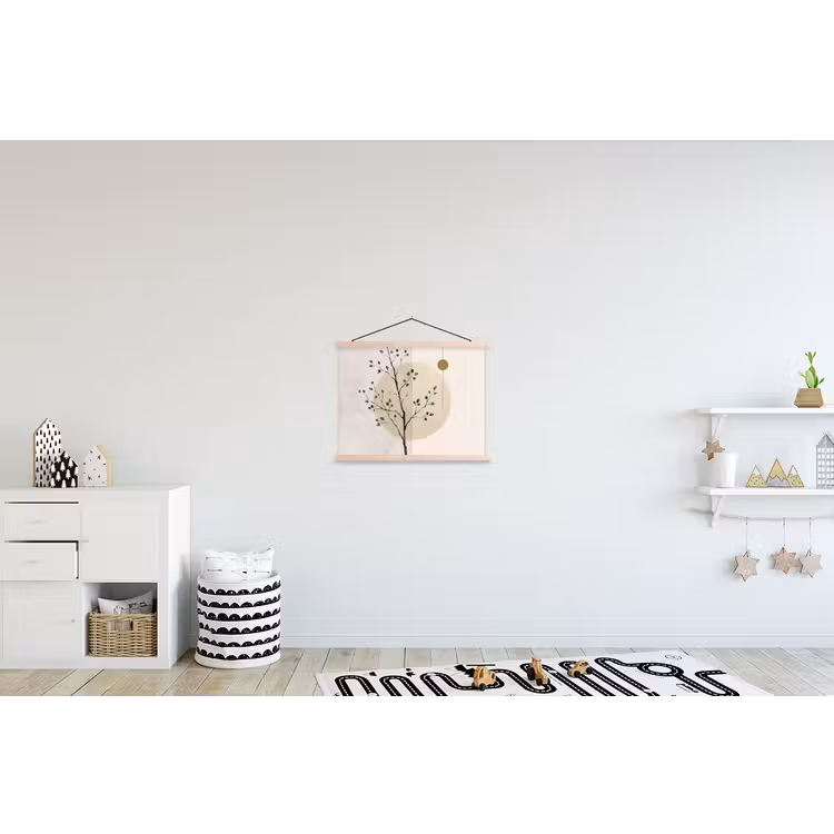 Hanging Poster - Plant - Abstract - Beige - Plant - Abstract - Beige textielposter latten blank klein