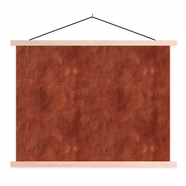 Stucwerk - Textuur - Terracotta textielposter latten blank klein 122 -3d