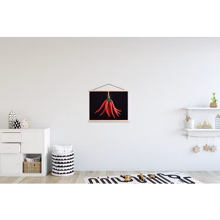 Hanging Poster - Red Pepper - Food - Rode peper - Eten textielposter latten blank klein