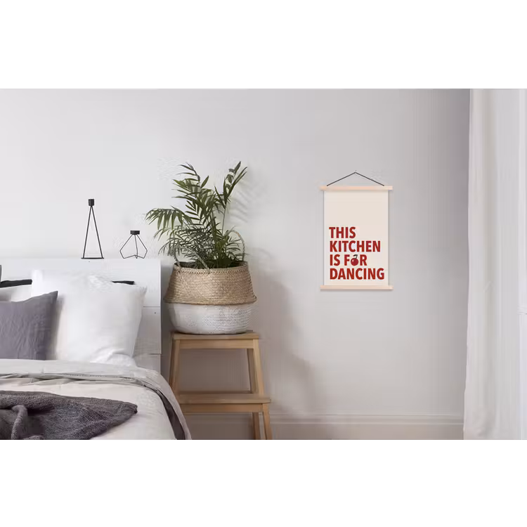 Rood - Quote - Kersen textielposter latten blank klein -woonkamer