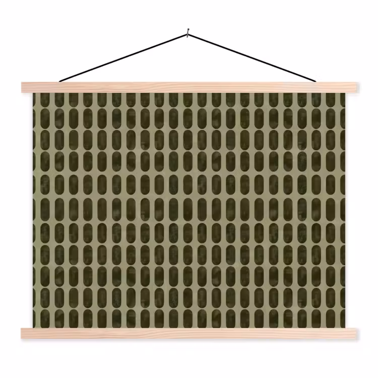 Ritmisch - Effect - Groen textielposter latten blank klein 122 -3d