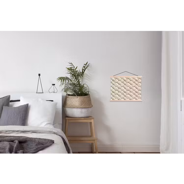 Touw - Gebreid - Beige textielposter latten blank klein 122 -woonkamer