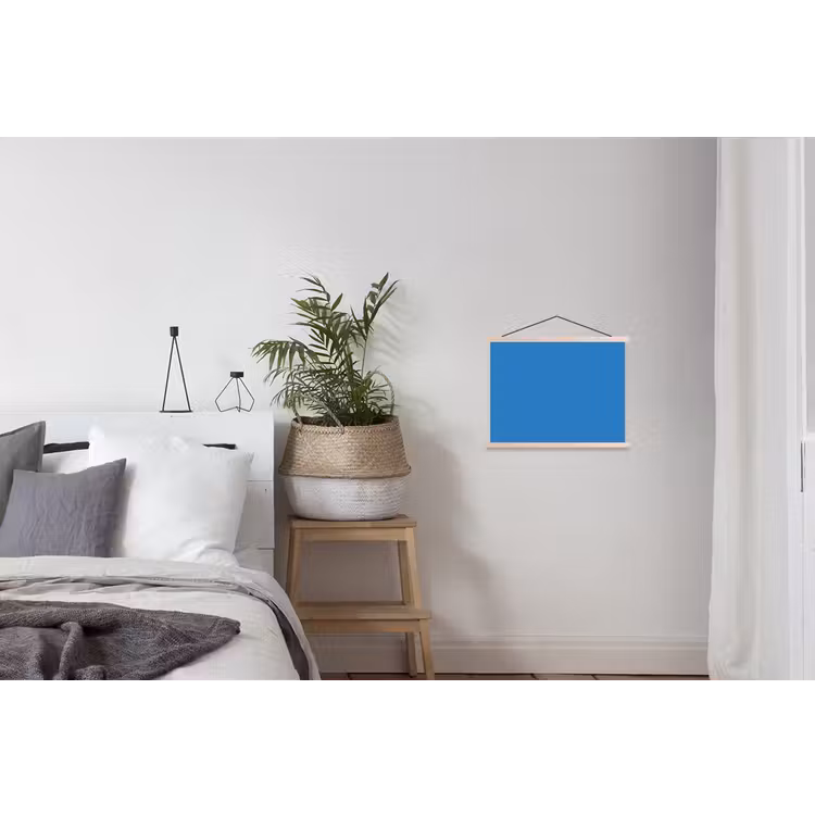 Royal - Blue - Blauw textielposter latten blank klein 122 -woonkamer