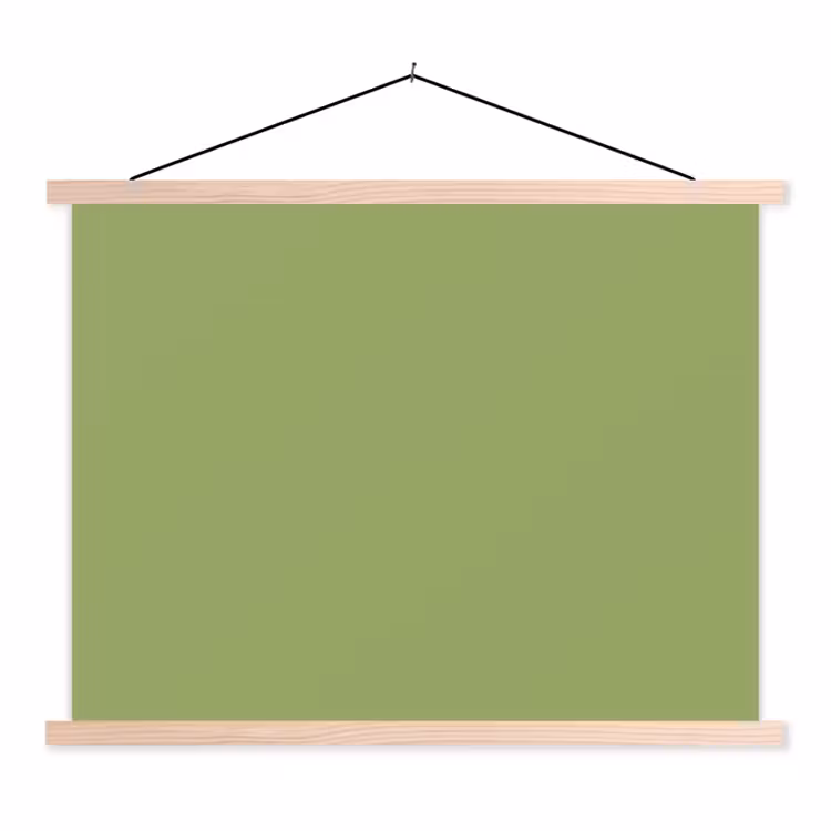 Sage - Green - Groen textielposter latten blank klein 122 -3d