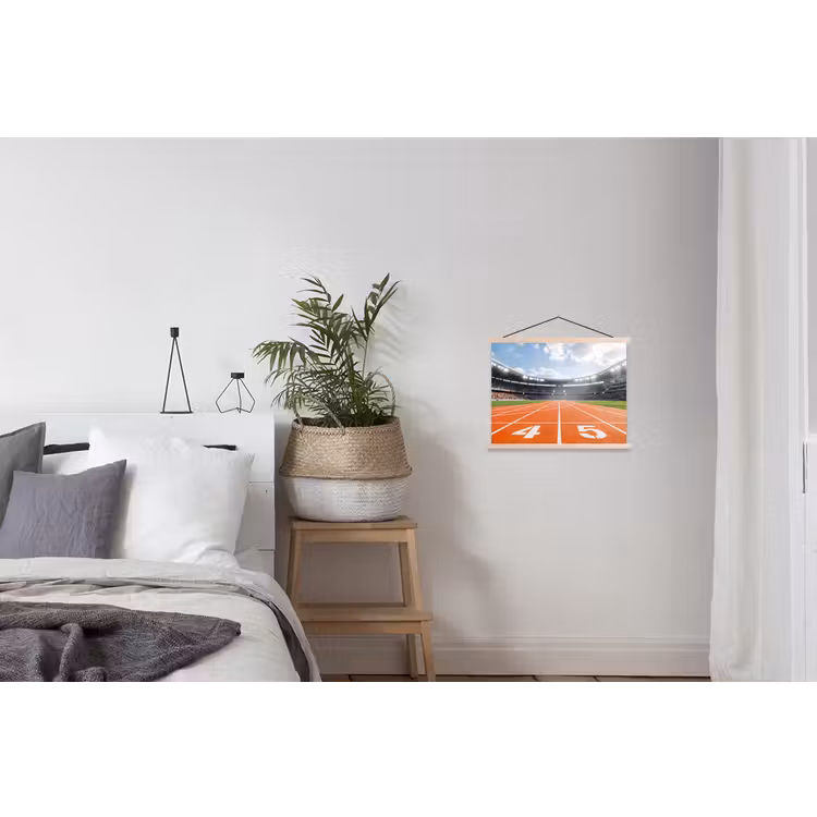 Sintelbaan - Stadion - Sport -Oranje textielposter latten blank klein -woonkamer