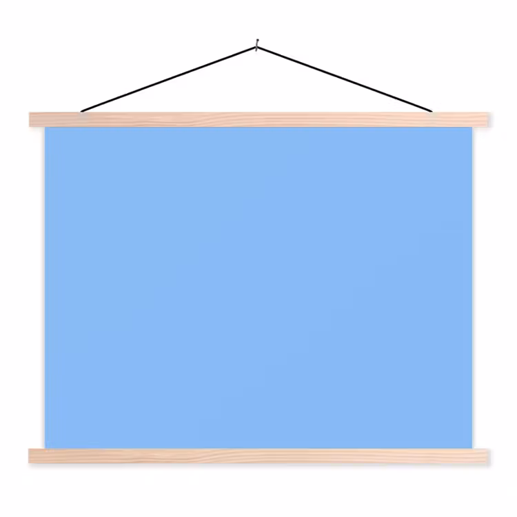Sky - Glow - Blauw textielposter latten blank klein 122 -3d