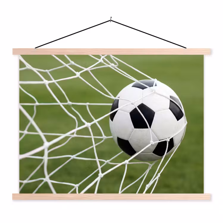 Voetbal - Goal - Net - Sport textielposter latten blank klein -3d