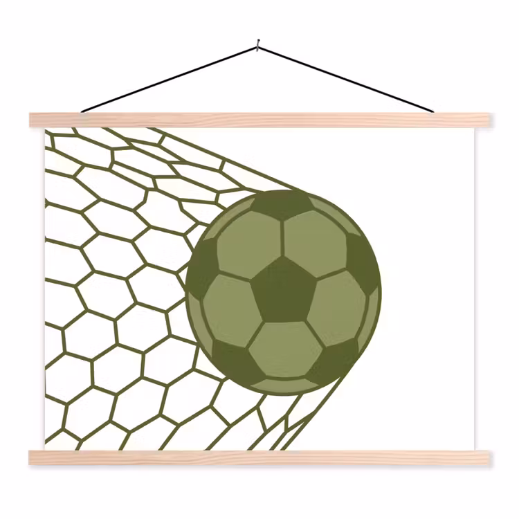 Voetbal - Goal - Sport - Groen textielposter latten blank klein -3d