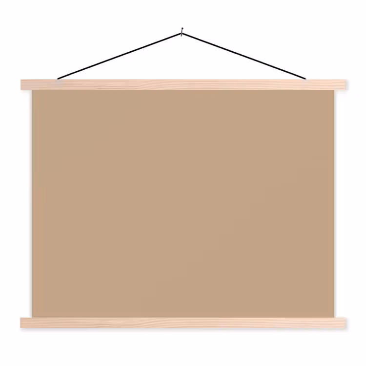 Soft - Taupe - Bruin textielposter latten blank klein 122 -3d