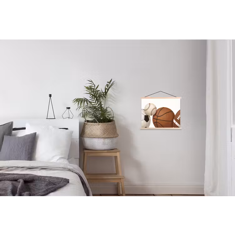 Sport - Ballen - Illustratie textielposter latten blank klein -woonkamer