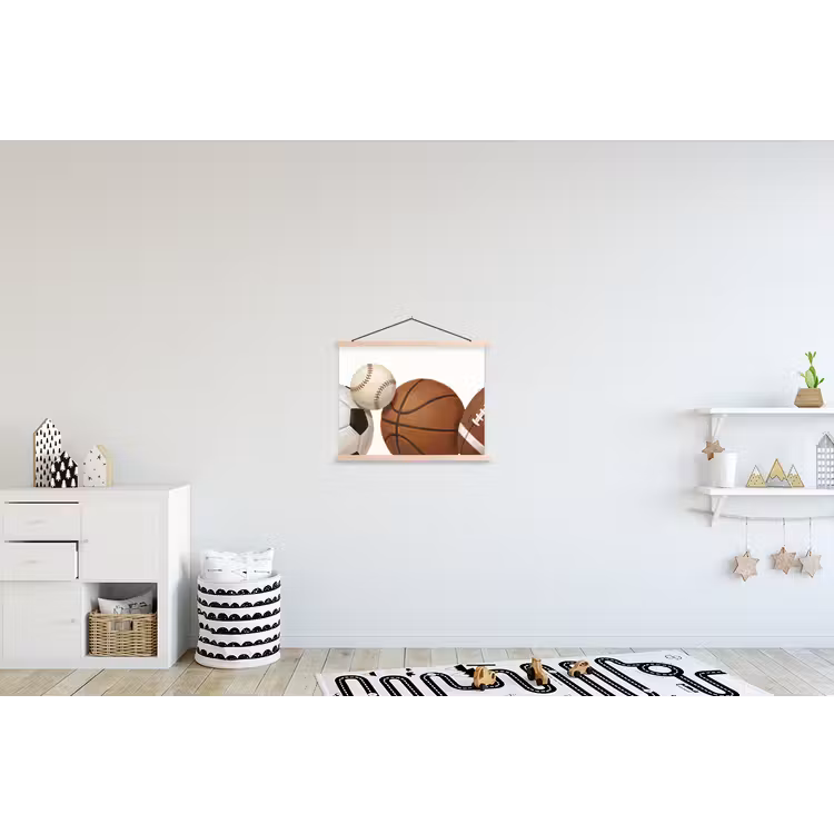 Sport - Ballen - Illustratie textielposter latten blank klein -kinderkamer