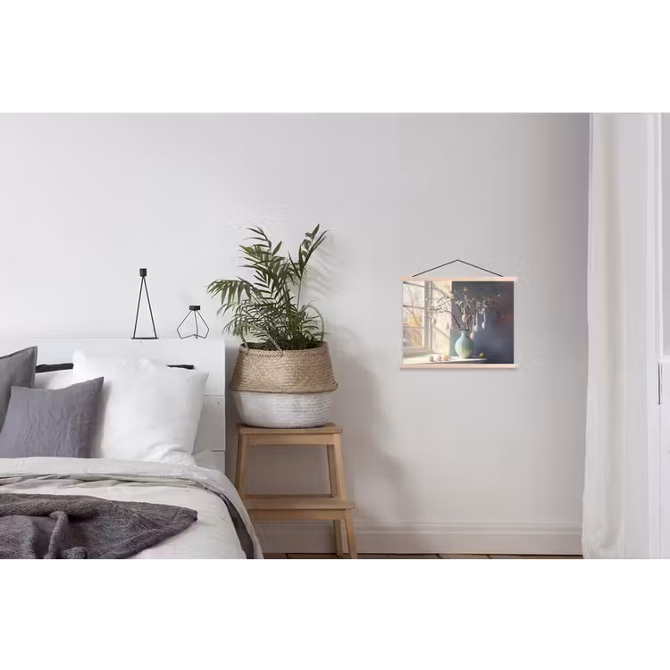 Stilleven - Vaas - Paastak textielposter latten blank klein -woonkamer