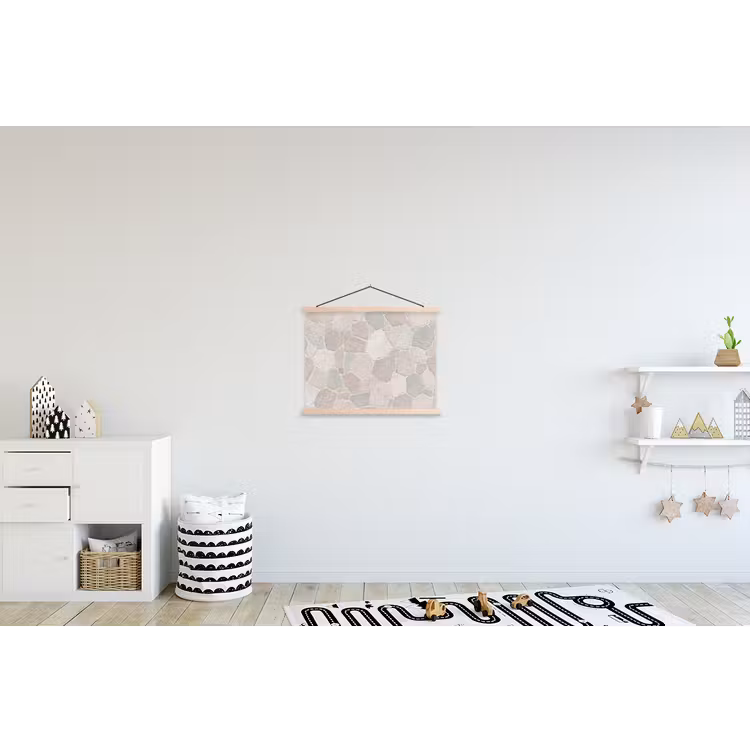 Steen - Patroon - Textuur - Beige textielposter latten blank klein -kinderkamer