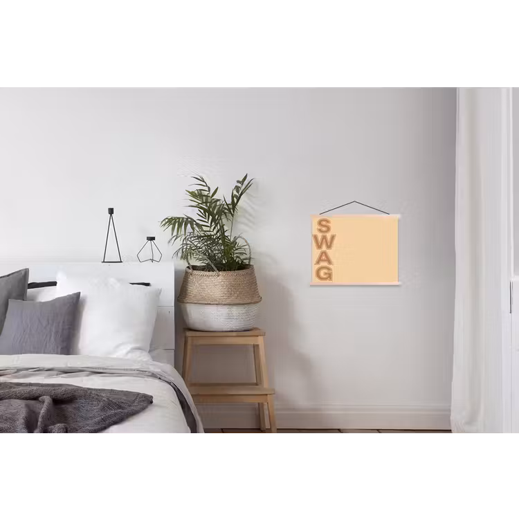 Swag - Bruin - Beige textielposter latten blank klein -woonkamer