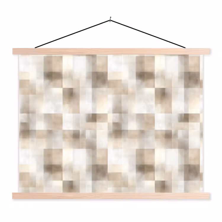 Textuur - Linnen - Beige textielposter latten blank klein 122 -3d
