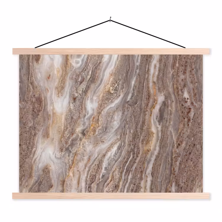 Textuur - Steen - Abstract - Beige textielposter latten blank klein -3d