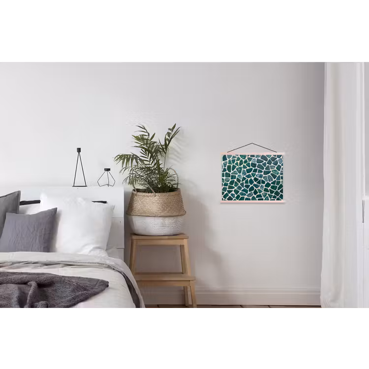 Textuur - Steen - Groen - Abstract - Patroon textielposter latten blank klein -woonkamer