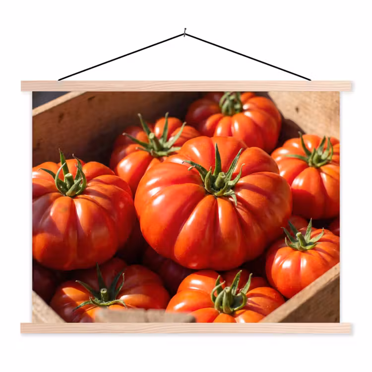 Hanging Poster - Tomato - Wooden - Crate - Tomaat - Houten - Kist textielposter latten blank klein