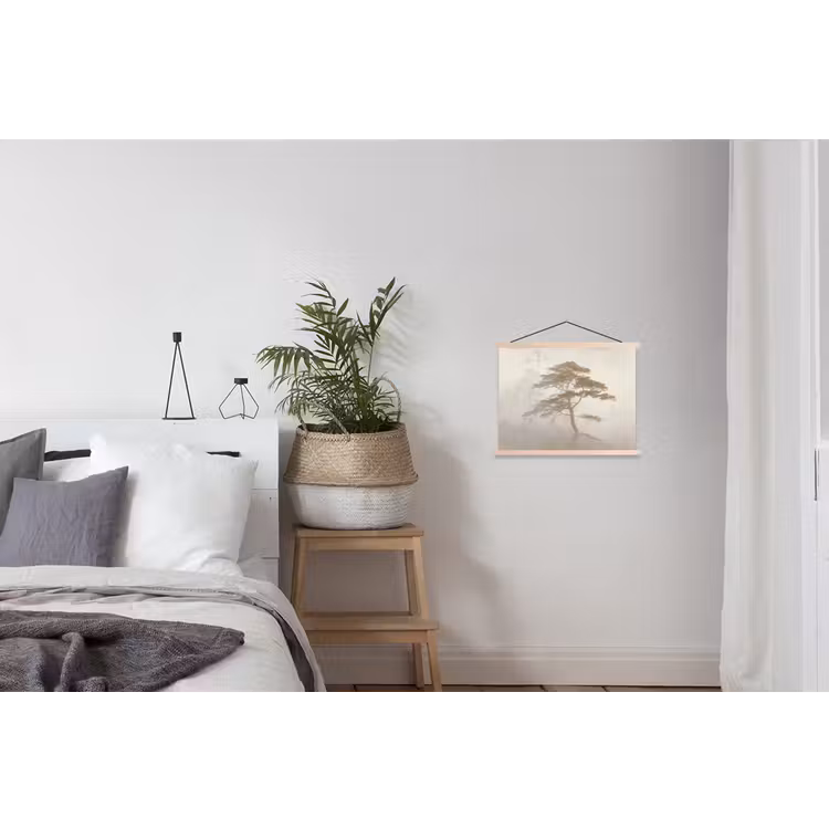 Boom - Oosterse stijl - Landschap textielposter latten blank klein -woonkamer