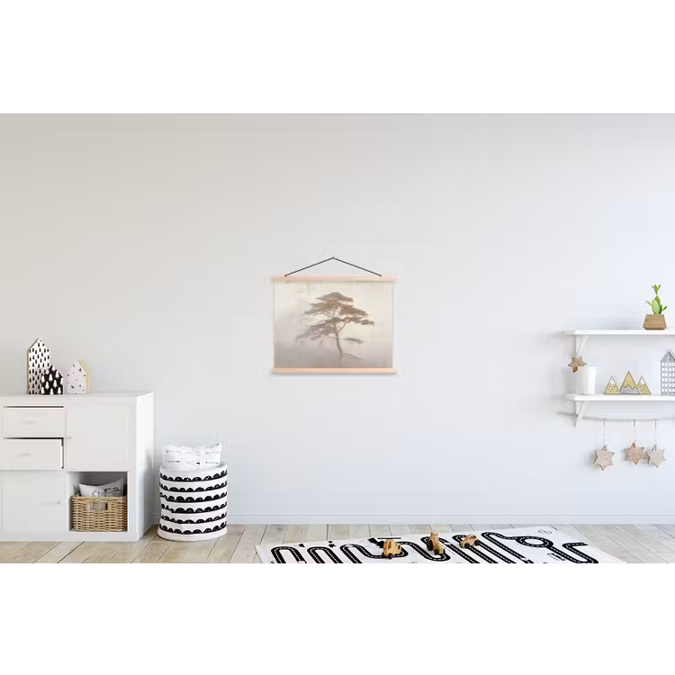 Boom - Oosterse stijl - Landschap textielposter latten blank klein -kinderkamer