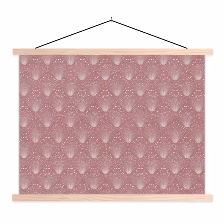 Trendy - Patroon - Roze textielposter latten blank klein 122 -3d