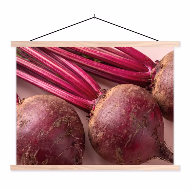Hanging Poster - Vegetables - Red - Fresh - Groente - Rood - Vers textielposter latten blank klein