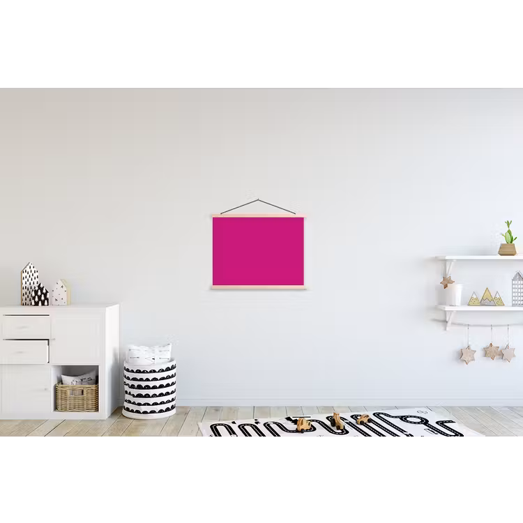 Velvet - Magenta - Roze textielposter latten blank klein 122 -kinderkamer