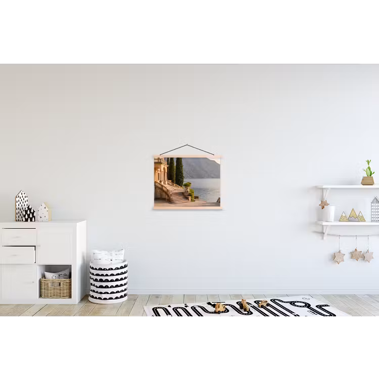 Hanging Poster - Villa - Water - Stairs - Villa - water -trappen textielposter latten blank klein