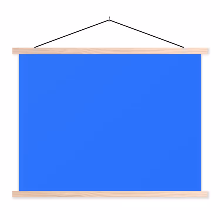 Vivid - Cobalt - Blauw textielposter latten blank klein 122 -3d