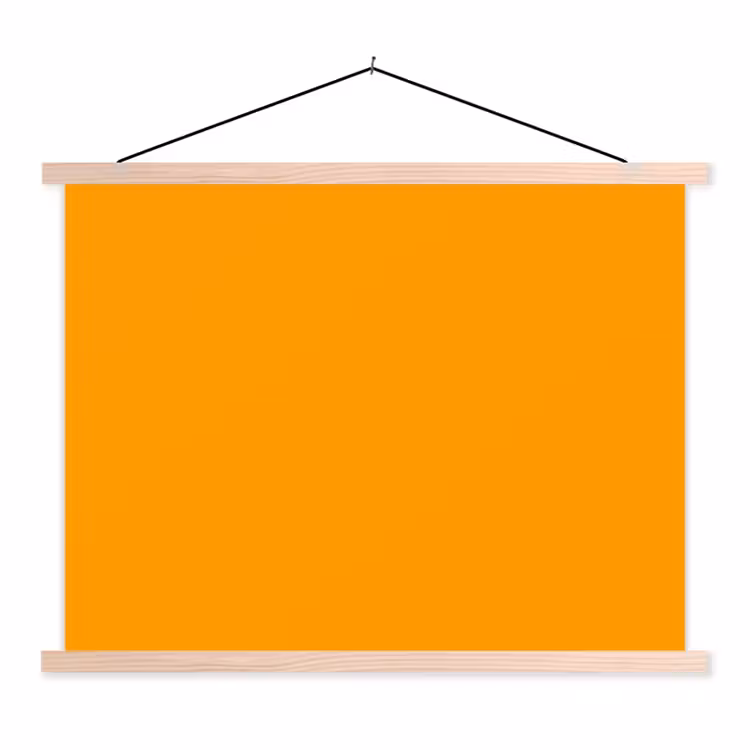 Warm - Ochre - Oranje textielposter latten blank klein 122 -3d