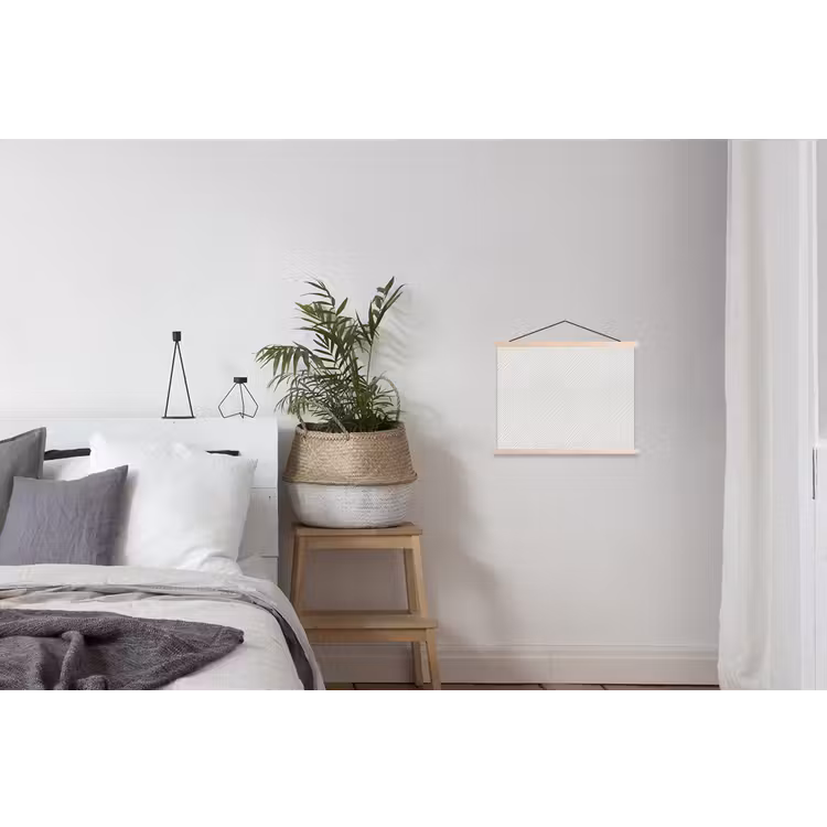 Golven - Ribbels - Wit textielposter latten blank klein 122 -woonkamer