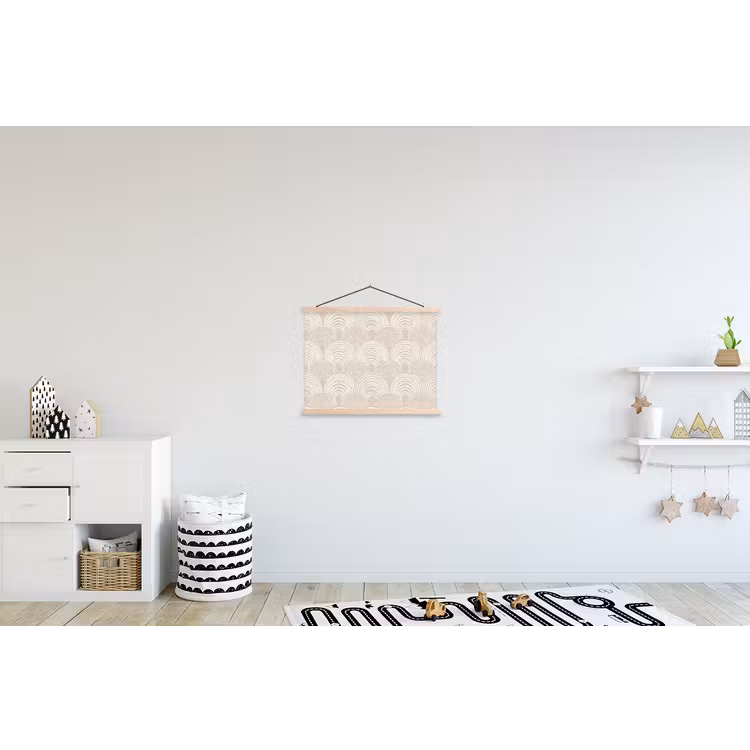 Golven - Structuur - Beige textielposter latten blank klein 122 -kinderkamer