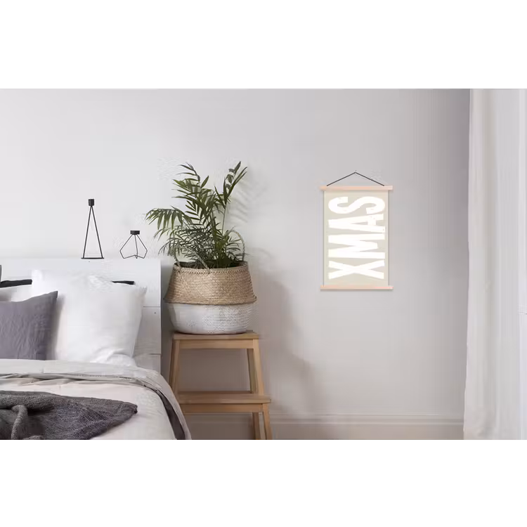 Xmas - Kerst - Japandi - Kerstversiering textielposter latten blank klein -woonkamer