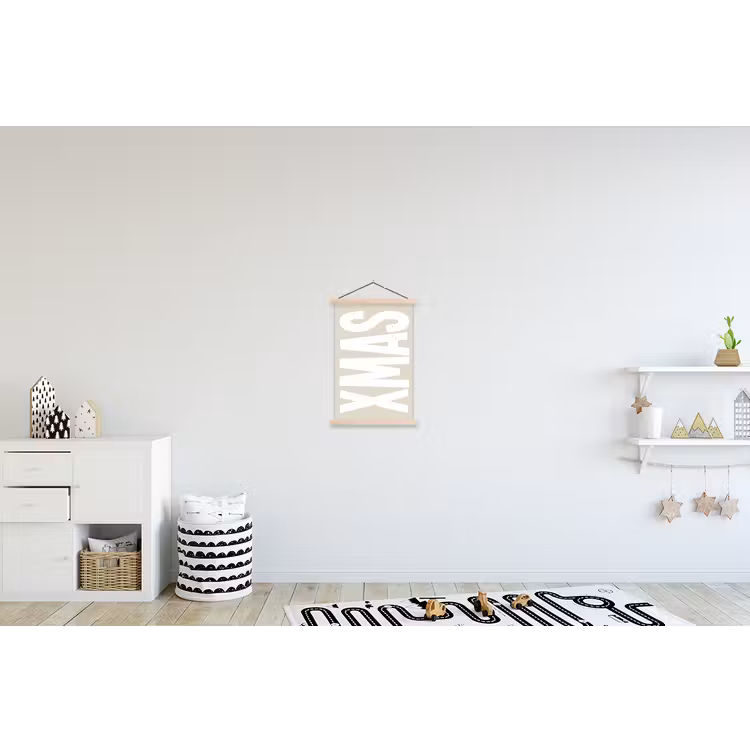 Xmas - Kerst - Japandi - Kerstversiering textielposter latten blank klein -kinderkamer