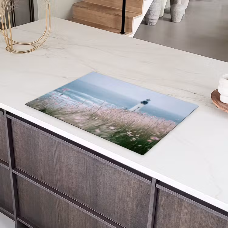 Vuurtoren - Klif - Zee - Bloemen Inductie beschermer vinyl 3mm klein -sfeer8