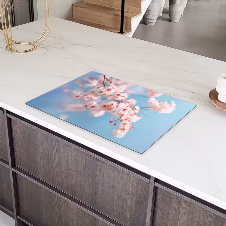 Takken - Bloesems - Roze Inductie beschermer vinyl 3mm klein -sfeer8