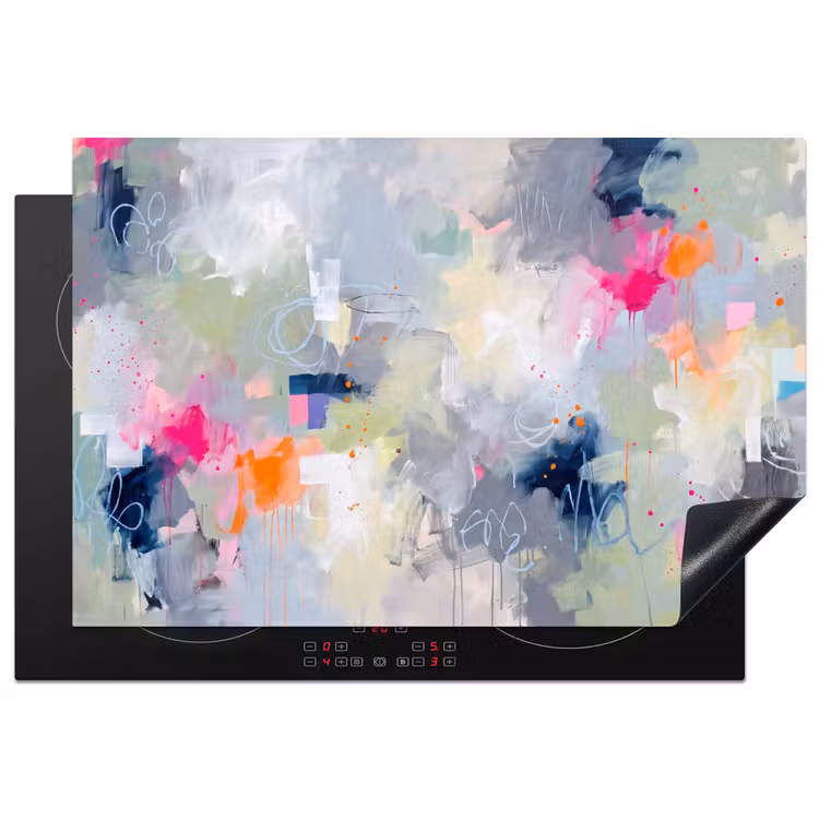 Abstract - Kleurrijk - Modern - Kunst Inductie beschermer vinyl 3mm klein -3d