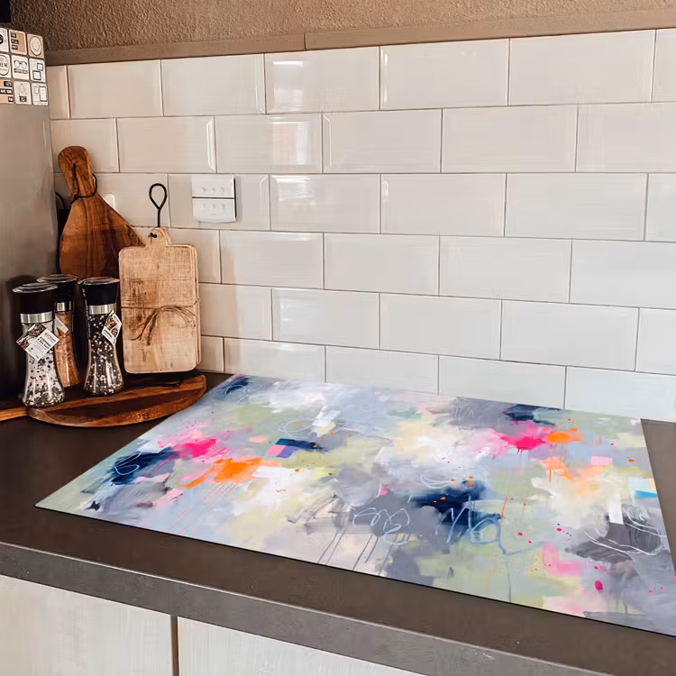 Abstract - Kleurrijk - Modern - Kunst Inductie beschermer vinyl 3mm klein -sfeer3