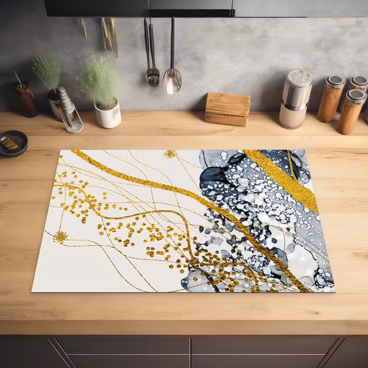 Abstract - Goud - Natuur - Kunst Inductie beschermer vinyl 3mm klein -sfeer5