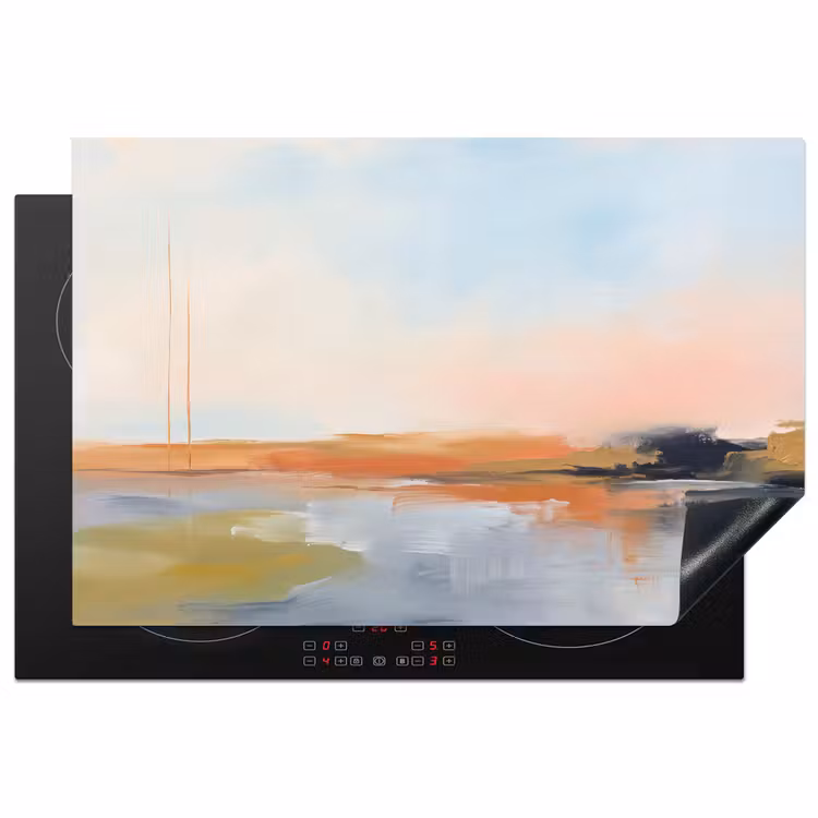 Abstract - Landschap - Horizon - Modern - Kleurrijk Inductie beschermer vinyl 3mm klein -3d